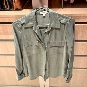 Beautiful silk green button down